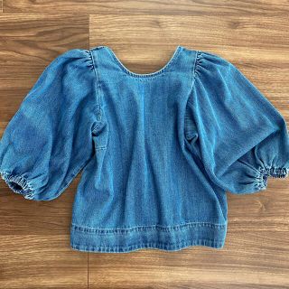 ザラ(ZARA)のZARA デニム　カットソー　背中開き(カットソー(半袖/袖なし))