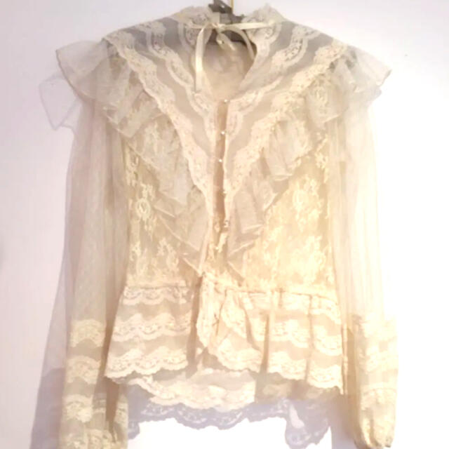 GUNNE SAX(ガニーサックス)のvintage  総レース　ブラウス　60s 70s レディースのトップス(シャツ/ブラウス(長袖/七分))の商品写真