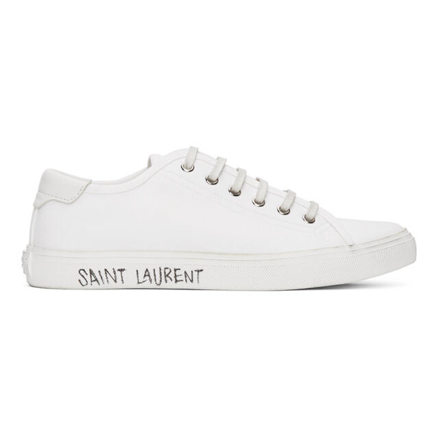 新品　SAINT LAURENT MALIBU ロゴ付 レザー スニーカー