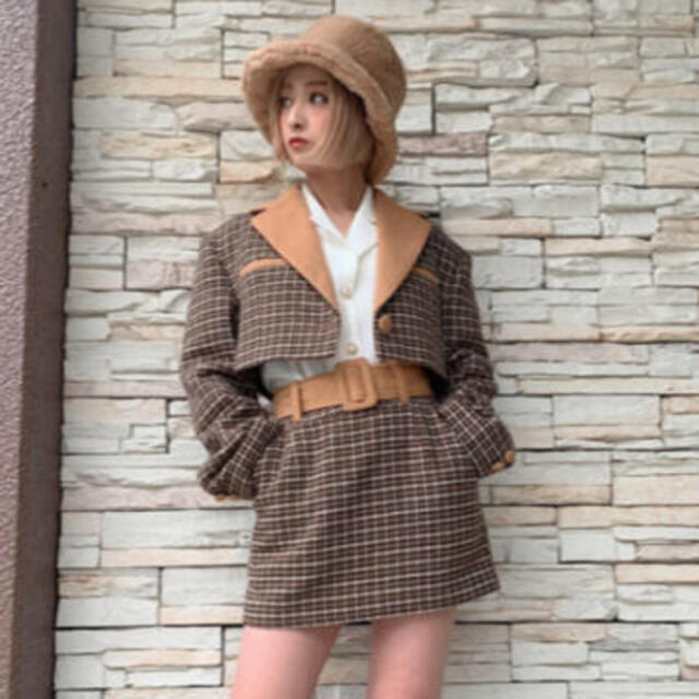 Swankiss(スワンキス)の※ふじふじ様専用※【Rum】butter check  セットアップ💜極美品 レディースのレディース その他(セット/コーデ)の商品写真