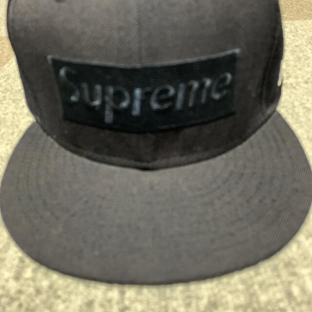 supreme cap ネイビー 7-3/8 美品 newera キャップ 紺 3