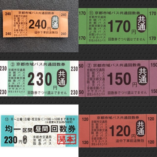 【送料無料】 京都市域バス共通回数券