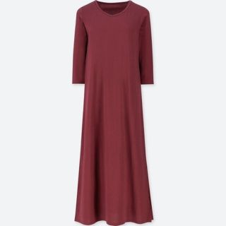 ユニクロ(UNIQLO)のユニクロ　リラックスワンピース（カップ付き7分袖）(ルームウェア)