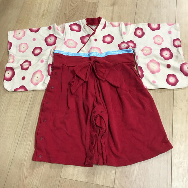 みっほー様　袴ロンパース　80センチ 女の子 キッズ/ベビー/マタニティのベビー服(~85cm)(和服/着物)の商品写真