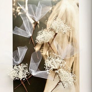 かすみ草チュール ヘッドドレス 髪飾り 花 ドライフラワー
