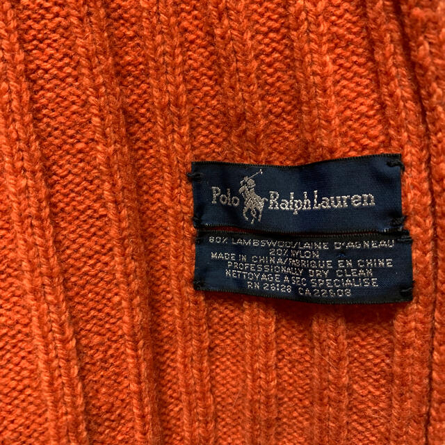 POLO RALPH LAUREN(ポロラルフローレン)のマフラー　ラルフローレン　オレンジ(難あり) レディースのファッション小物(マフラー/ショール)の商品写真