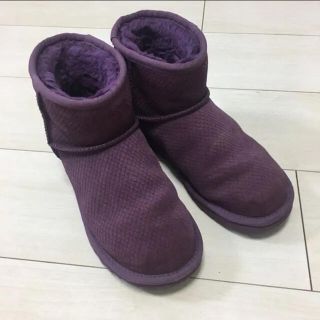 アグ(UGG)のアグ 超美品 22センチ パープル ショート(ブーツ)