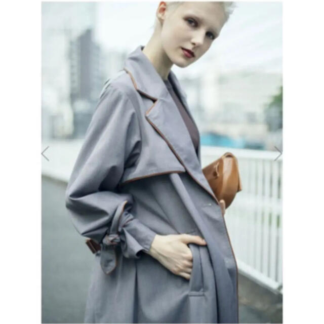 Ameri VINTAGE(アメリヴィンテージ)の【AMERI】vintage BACK PLEATS LAYERED COAT レディースのジャケット/アウター(ロングコート)の商品写真