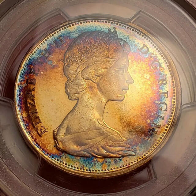 カナダ50セント銀貨　1965　貨幣　美トーン　pcgs　プルーフ　アンティークコイン