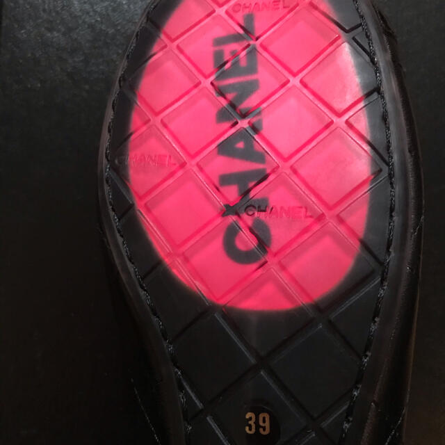 CHANEL(シャネル)のシャネル バレエシューズ フラットシューズ ココマーク カンボンライン 黒 レディースの靴/シューズ(バレエシューズ)の商品写真