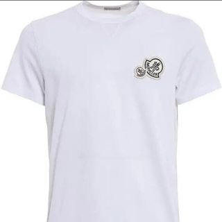 ★希少★ MONCLER Wワッペン ホワイト 半袖Tシャツ モンクレール