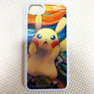 ポケモン(ポケモン)のムンク展限定　ピカチュウスマホケース(iPhoneケース)