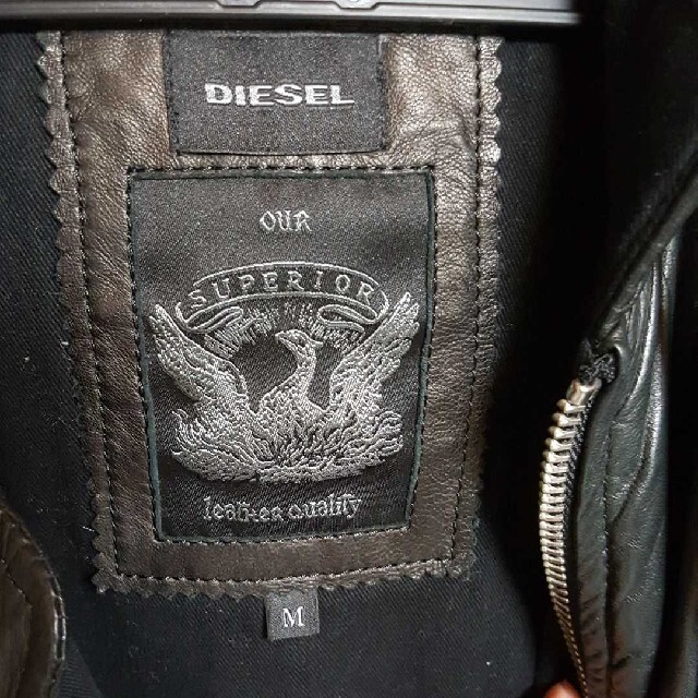 DIESEL(ディーゼル)の美品DIESELディーゼルレザーパーカージャケットsizeMジップアップキムタク メンズのジャケット/アウター(レザージャケット)の商品写真