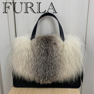 フルラ(Furla)の【限定品】FURLA Foxファー付きレザーバッグ(ハンドバッグ)