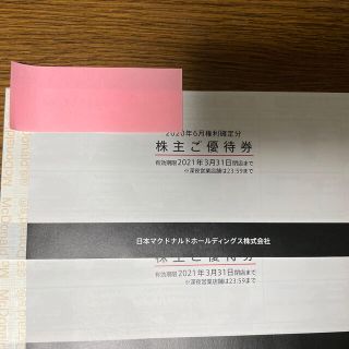 マクドナルド(マクドナルド)のマクドナルド株主優待券　2冊(6枚綴り)(フード/ドリンク券)