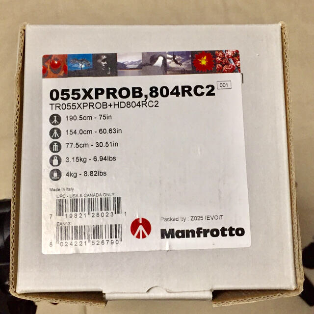 Manfrotto(マンフロット)のManfrotto 055XPROB,804RC2 プロ三脚+3ウェイ雲台セット スマホ/家電/カメラのカメラ(その他)の商品写真