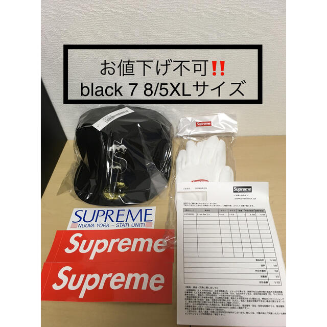 7 8/5 ブラック　Supreme S Logo New Era Black