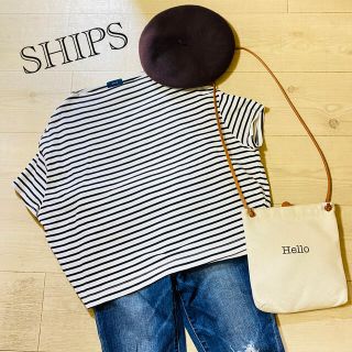 シップス(SHIPS)の新品同様 SHIPS ボーダーカットソー(カットソー(半袖/袖なし))