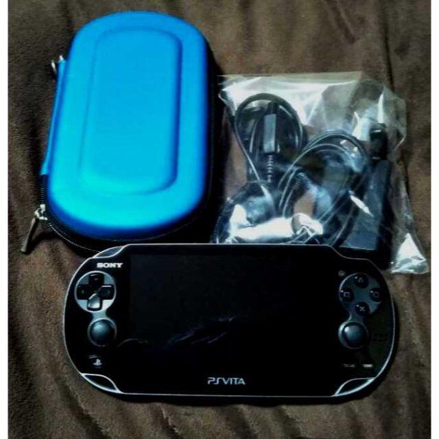 PlayStation Vita(プレイステーションヴィータ)の PlayStation Vita Wi-Fi対応 PCH-1000 ブラック エンタメ/ホビーのゲームソフト/ゲーム機本体(家庭用ゲーム機本体)の商品写真