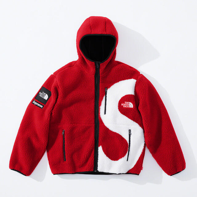 Supreme S Logo Hooded Fleece Jacket Red