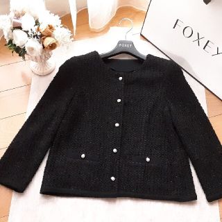 フォクシー(FOXEY)のご専用　*美品*　フォクシー　FOXEY　パール　ツィード　ジャケット　シャネル(ノーカラージャケット)