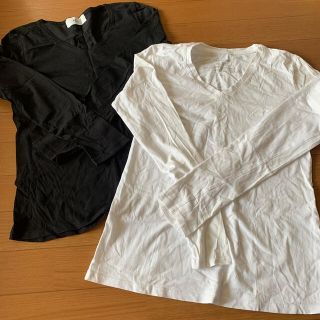 アズールバイマウジー(AZUL by moussy)のAZUL トップス カットソー 2枚セット 白、黒(カットソー(長袖/七分))