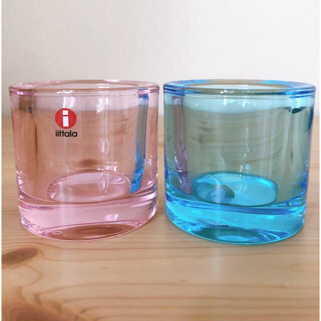 iittala kivi イッタラ　キビ　キャンドルホルダー　ピンク＆ブルー