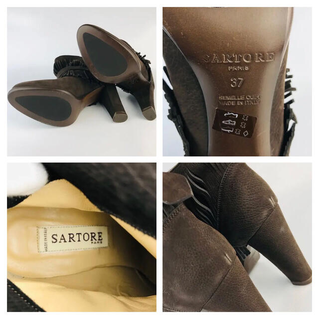 SARTORE(サルトル)のSARTORE★サルトル・レザー フリンジ ショートブーツ ブーティ（37） レディースの靴/シューズ(ブーツ)の商品写真