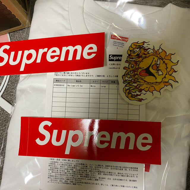 Supreme Box Logo L/S Tee ホワイト