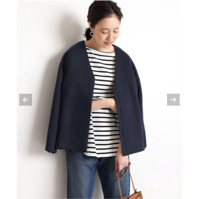 SLOBE IENA ダンボールニットブルゾン◇ ノーカラージャケット SLOBE IENA ダンボールニットブルゾン◇ ノーカラージャケット