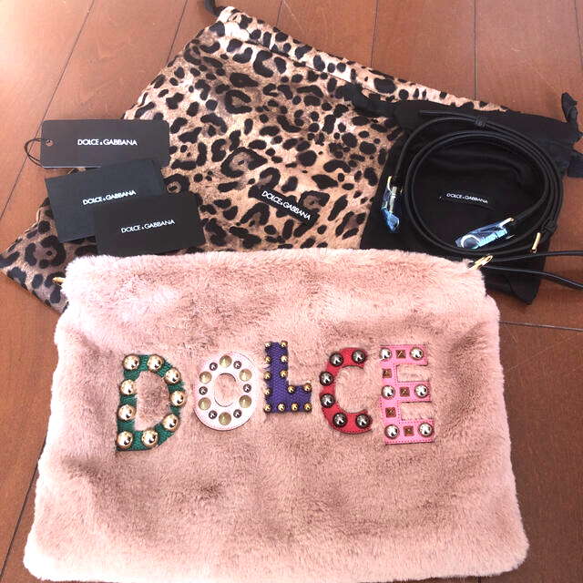 新品 DOLCE&GABBANA ドルガバ ピンク サテン クラッチバッグ | www