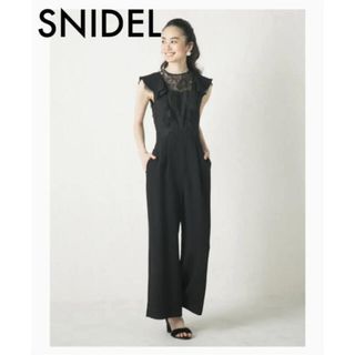 スナイデル(SNIDEL)の【美品】SNIDEL レースロングオールインワン【ロンパース レース 結婚式】(オールインワン)