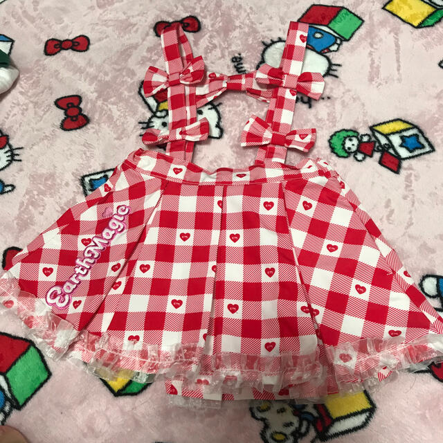 EARTHMAGIC(アースマジック)のアースマジック  ジャンスカ　110 キッズ/ベビー/マタニティのキッズ服女の子用(90cm~)(ワンピース)の商品写真