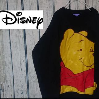 ディズニー(Disney)の美品 DISNEY ディズニー プーさん ビッグロゴ デカロゴ スウェット(スウェット)