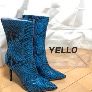 イエローブーツ(Yellow boots)のYELLO パイソン柄ショートブーツ(ブーツ)