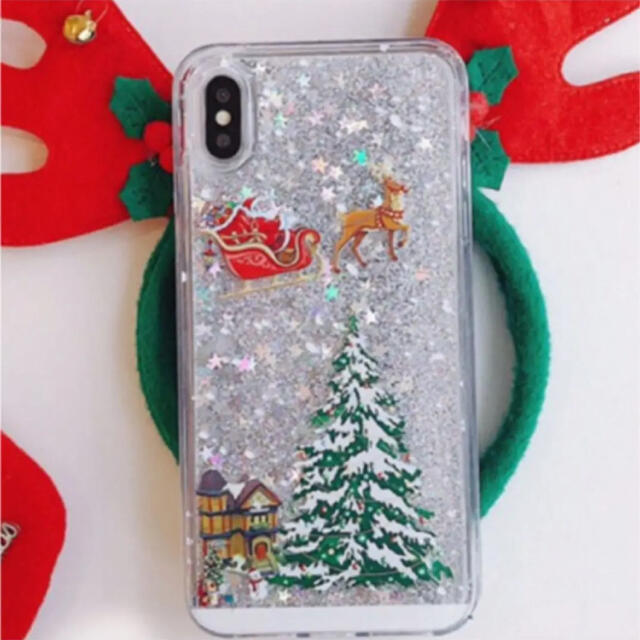 新品 ★ クリスマス  iPhoneケース シルバー ★  iPhone7/8 スマホ/家電/カメラのスマホアクセサリー(iPhoneケース)の商品写真