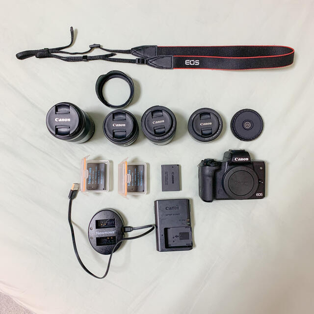 Canon EOS kiss m ボディ、レンズ5本、充電器など 【通販 人気】 www