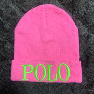 ポロラルフローレン(POLO RALPH LAUREN)のPOLO RALPH LAUREN アメリカ直輸入　ニット帽　ネオンピンク(ニット帽/ビーニー)