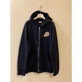 モンクレール(MONCLER)のモンクレール　ロゴ　フリース　パーカー　ネイビー　XLサイズ　moncler(パーカー)