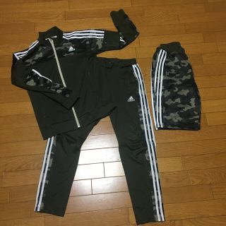 アディダス(adidas)のadidas 上下ジャージ160 カーキカモフラ　訳あり(その他)