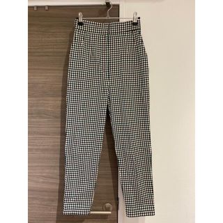 デミルクスビームス(Demi-Luxe BEAMS)のDemi-Luxe BEAMS チェックハイウエストパンツ(クロップドパンツ)