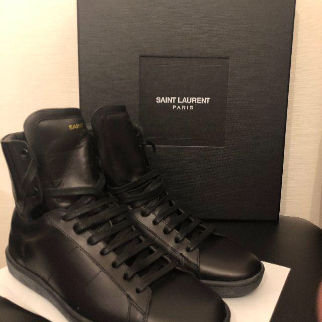 靴/シューズ【SAINT LAURENT】サンローラン　ハイカットスニーカー　ブラック　40