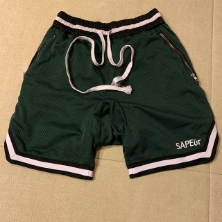 シュプリーム(Supreme)のsapeur バスケットショーツ　ダークグリーン　L(ショートパンツ)