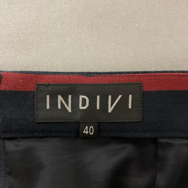 INDIVI(インディヴィ)のKor様専用☆美品☆秋冬物 インディヴィ　ストライプタイトスカート レディースのスカート(ひざ丈スカート)の商品写真