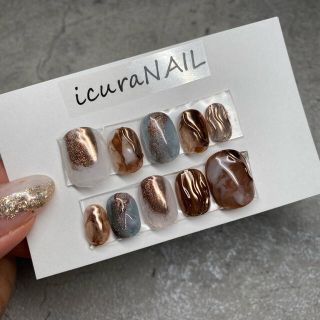 ♥︎No.42  ネイルチップ  ニュアンスネイル　ブラウンネイル