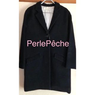 ペルルペッシュ(Perle Peche)の☆送料込み☆【perle peche 】ペルルペッシュ　黒　チェスターコート(チェスターコート)