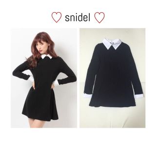スナイデル(SNIDEL)の♡snidel♡襟付きAラインワンピ(ミニワンピース)
