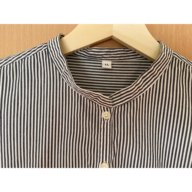 MUJI (無印良品)(ムジルシリョウヒン)の無印良品　ストライプシャツ　七分袖 レディースのトップス(シャツ/ブラウス(長袖/七分))の商品写真