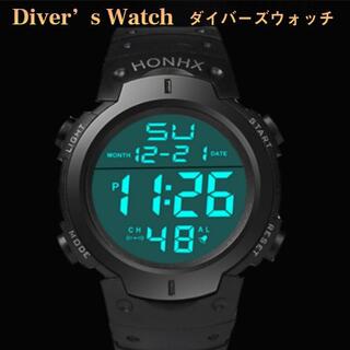 HONHX スポーツ ダイバー ウォッチ デジタル アウトドア 日常生活防水(腕時計(デジタル))