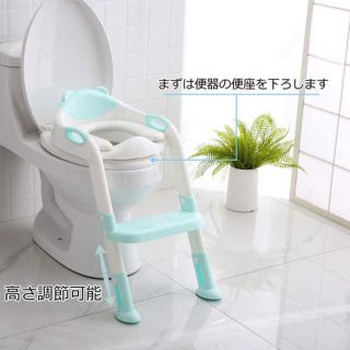 補助便座 おまる 子供 トイレトレーニング 折りたたみ式 (スカイブルー)(補助便座)